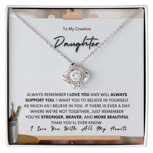 To My Daughter | I Will Always Support You (Love Knot Necklace)