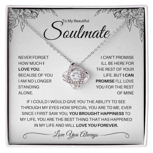To My Beautiful Soulmate| You Bring Happiness (Love Knot Necklace)