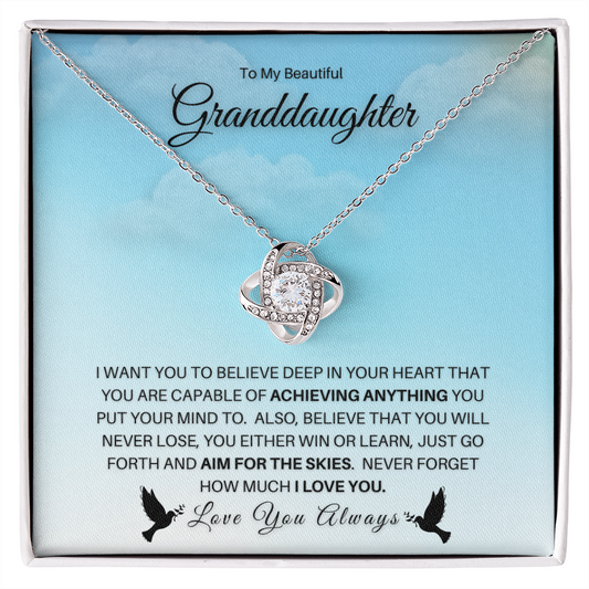 To My Granddaughter | Aim For The Skies (Love Knot Necklace)