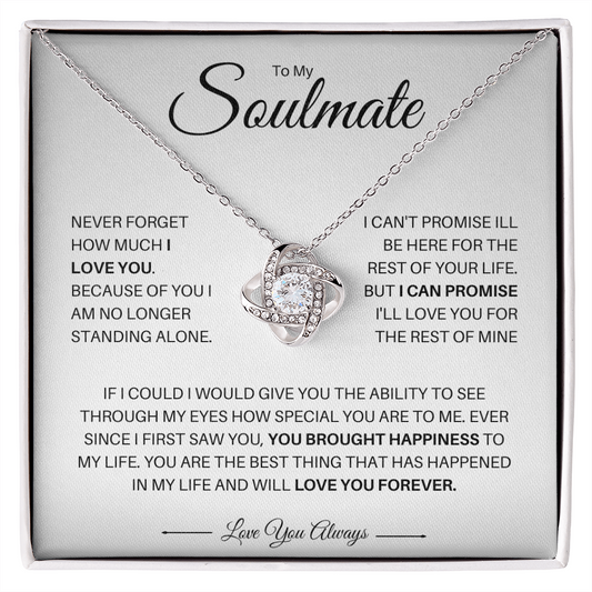 To My Soulmate| You Brought Happiness (Love Knot Necklace)
