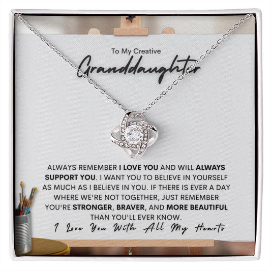 To My Granddaughter | I Will Always Support You (Love Knot Necklace)