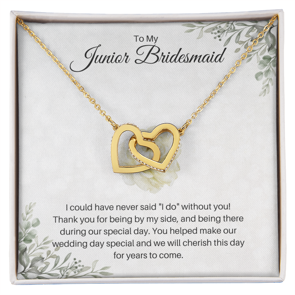 Junior Bridesmaid| Thank You For Being By My Side (Interlocking Hearts Necklace)