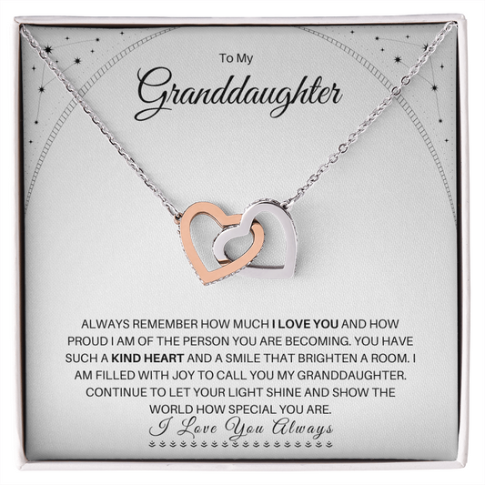 To My Granddaughter | I Love You Always (Interlocking Hearts Necklace)