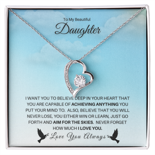 To My Daughter | You Can Achieve Anything (Forever Love Necklace)