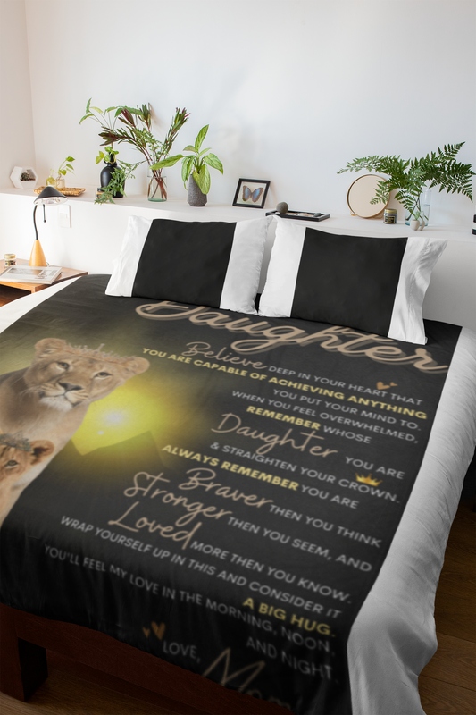 Daughter Lion Blanket From Mom| Cozy Plush Fleece Blanket 50x60