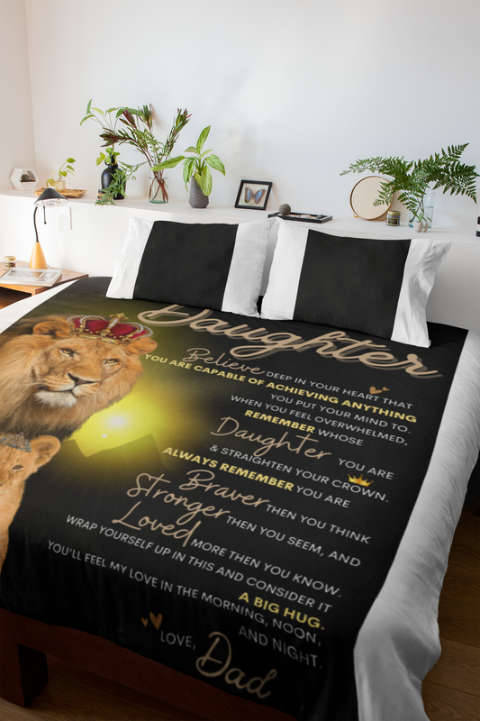Daughter Lion Blanket From Dad| Cozy Plush Fleece Blanket 50x60